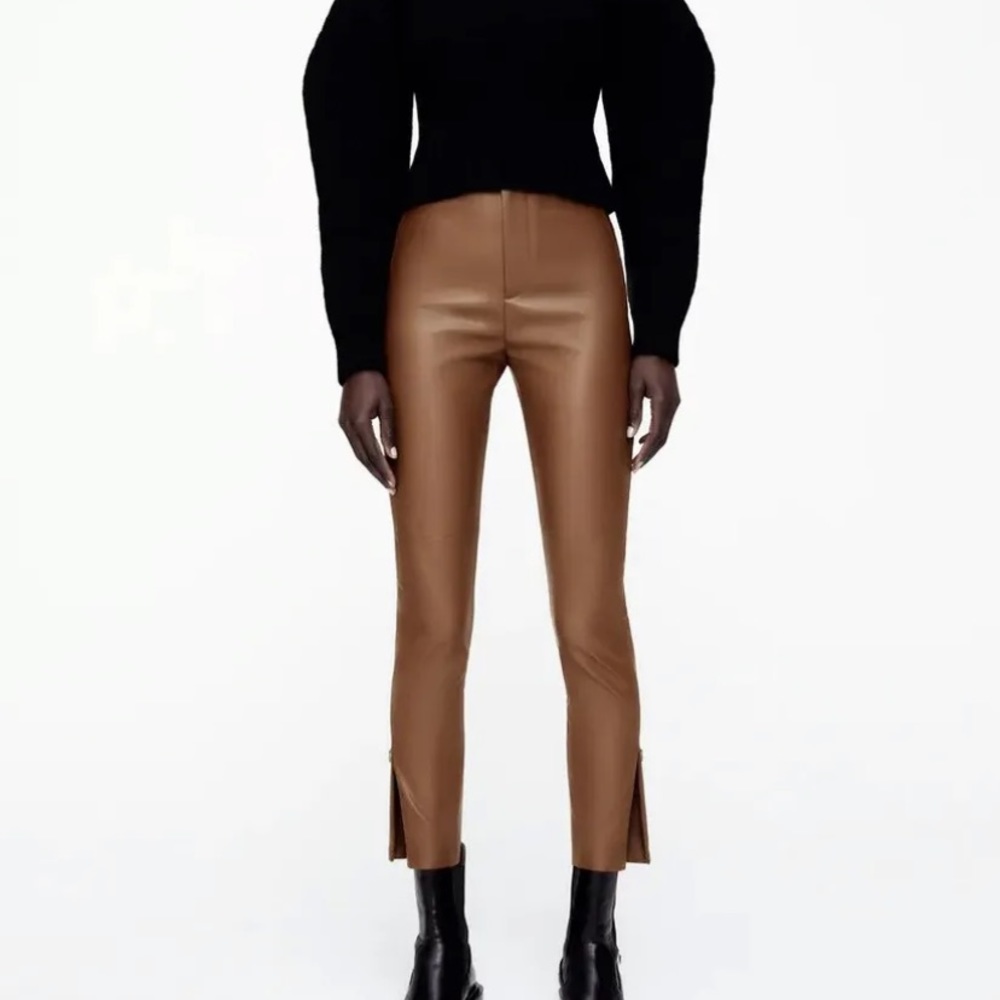 Zara Faux Leather Leggings Size M